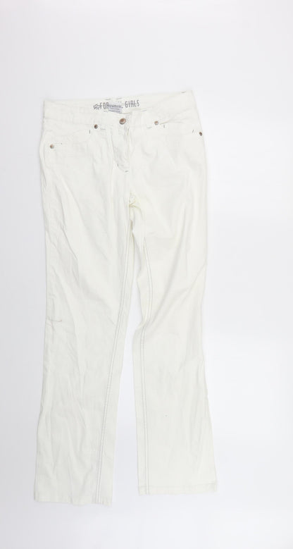 pooopvano Womens White   Skinny Jeans Size 16 L30 in
