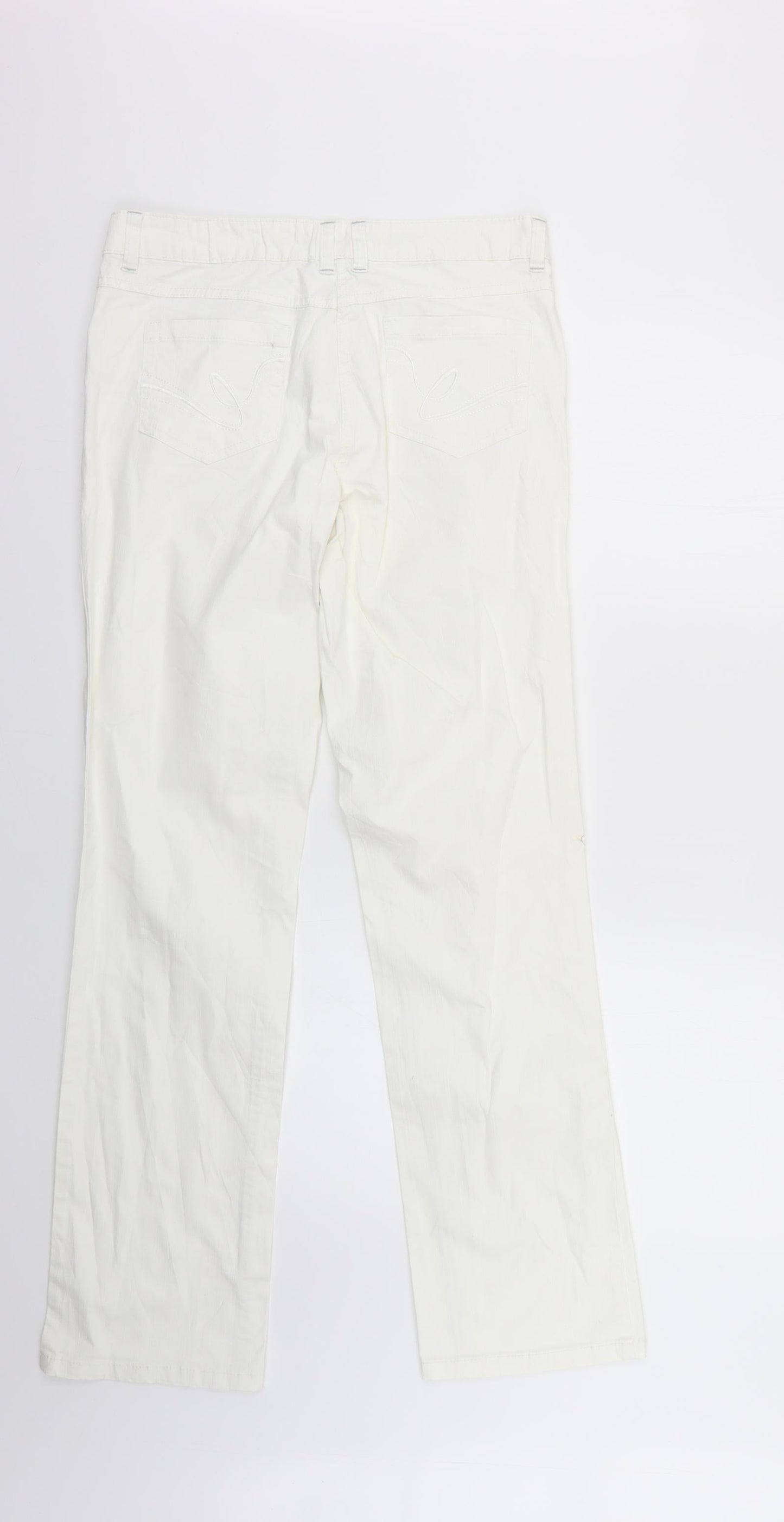 pooopvano Womens White   Skinny Jeans Size 16 L30 in
