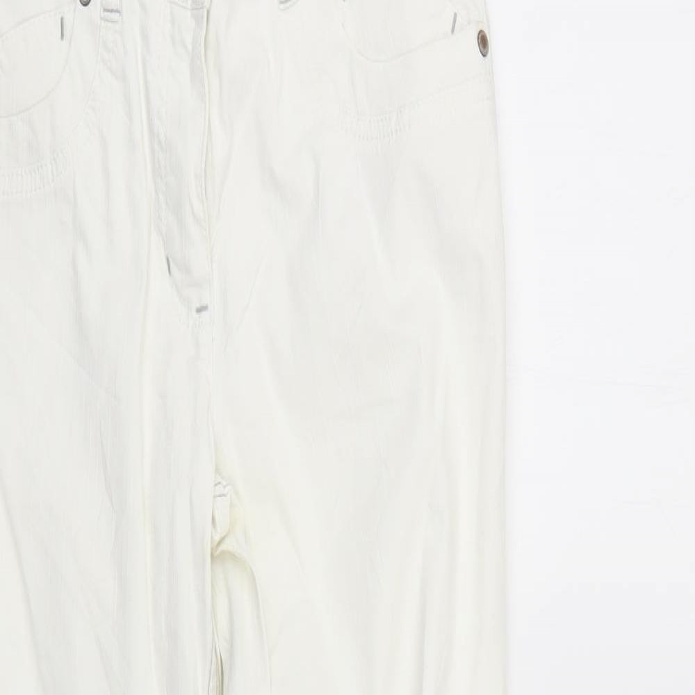 pooopvano Womens White   Skinny Jeans Size 16 L30 in