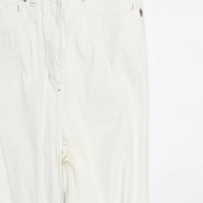 pooopvano Womens White   Skinny Jeans Size 16 L30 in