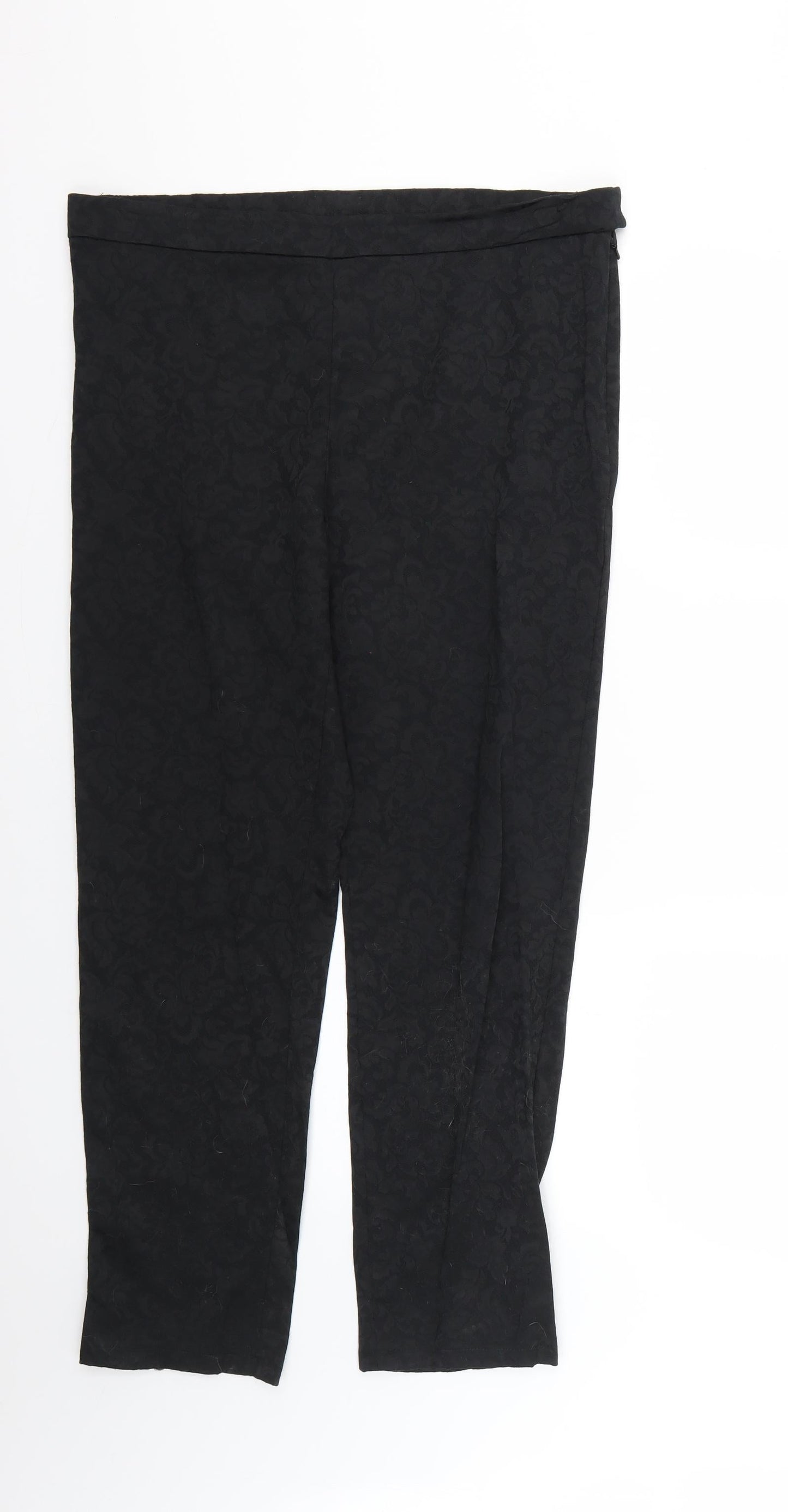 George Womens Black Animal Print  Trousers   L25 in