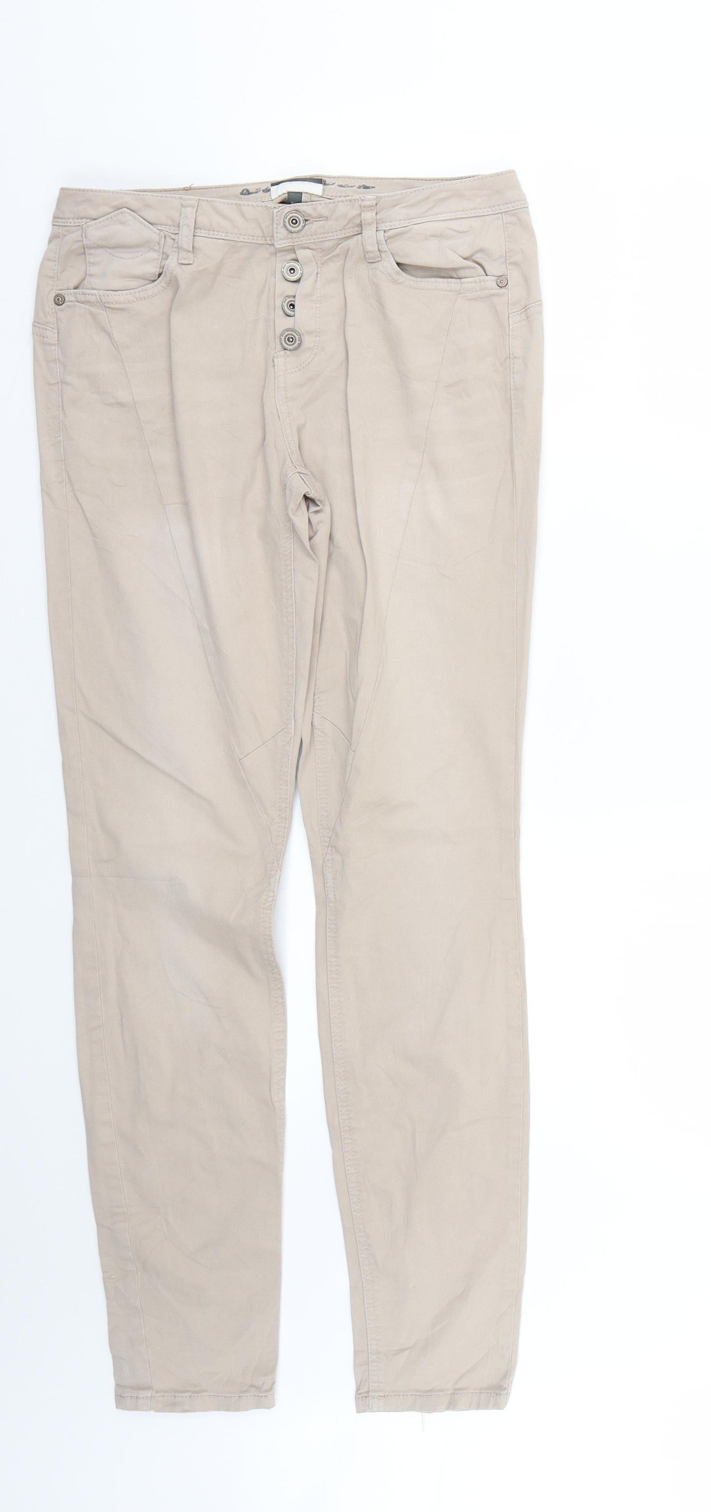 Mens UK Size 25 in Street One Regular Fit Skinny Beige Jeans