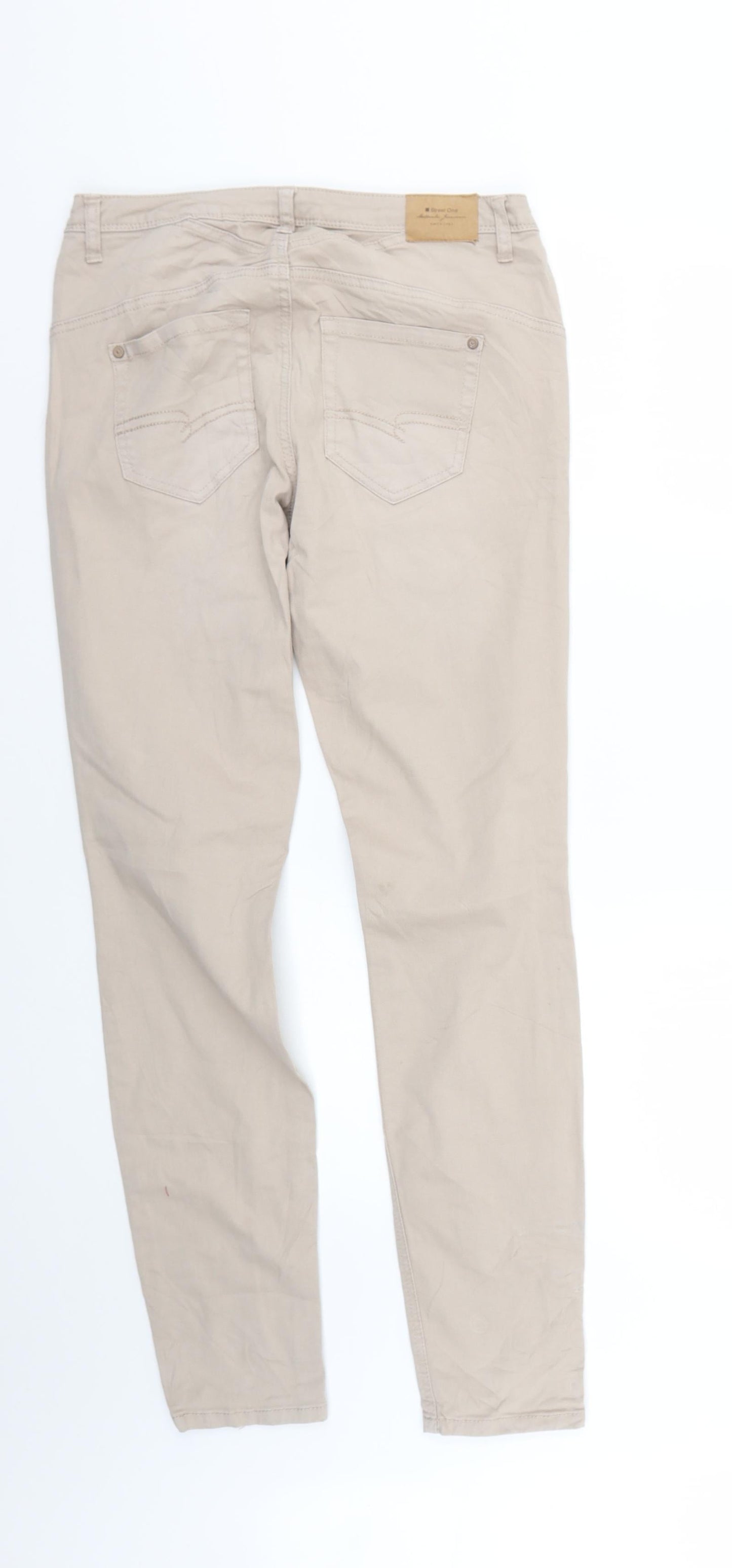 Mens UK Size 25 in Street One Regular Fit Skinny Beige Jeans