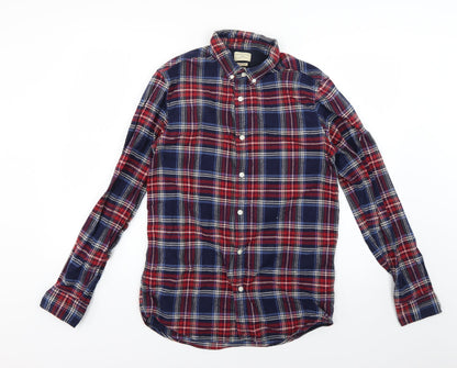 Selected Mens Multicoloured Check   Button-Up Size M