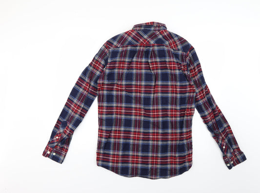 Selected Mens Multicoloured Check   Button-Up Size M