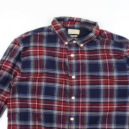 Selected Mens Multicoloured Check   Button-Up Size M