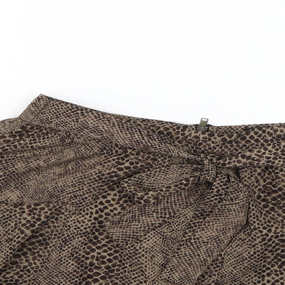 Topshop Womens Brown Animal Print  Mini  Size 8