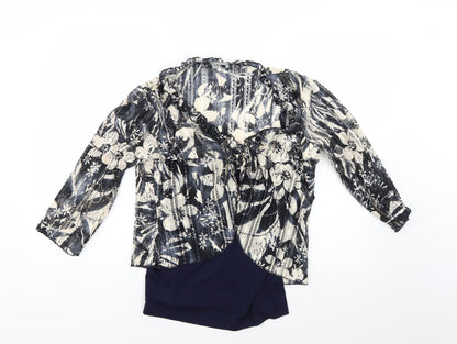 Womens UK Size 12 Per Una Blue Basic Blouse