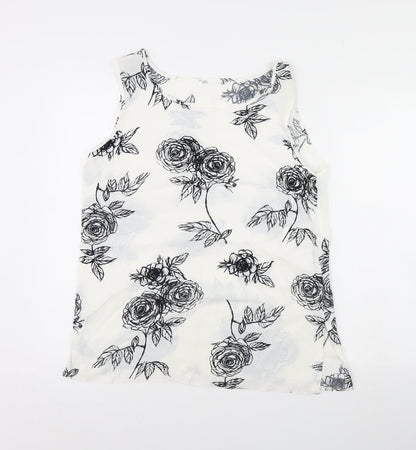 Womens UK Size 12 Preworn White Basic Tank