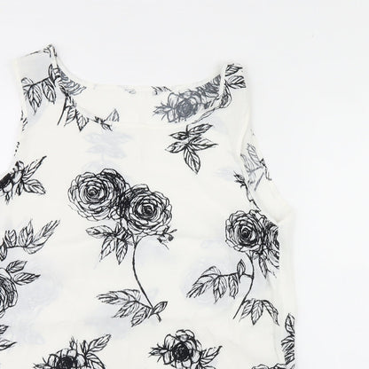 Womens UK Size 12 Preworn White Basic Tank