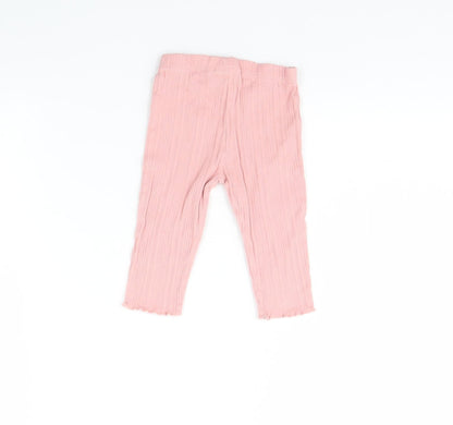 Fred & FLo Girls Pink   Capri Trousers Size 6-9 Months