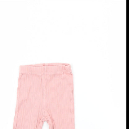 Fred & FLo Girls Pink   Capri Trousers Size 6-9 Months