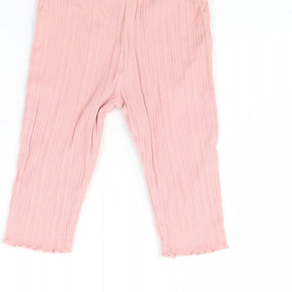 Fred & FLo Girls Pink   Capri Trousers Size 6-9 Months