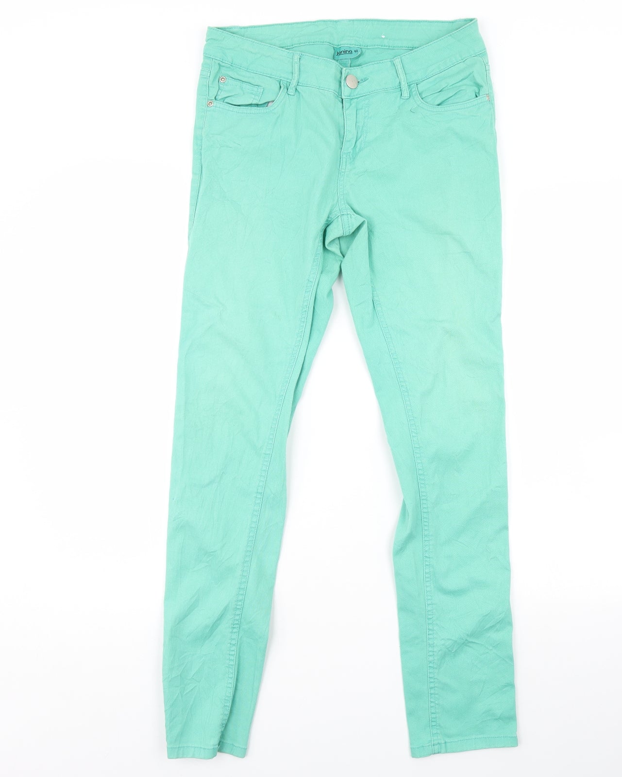 Womens UK Size 12 Janina Regular Fit Straight Green Jeans