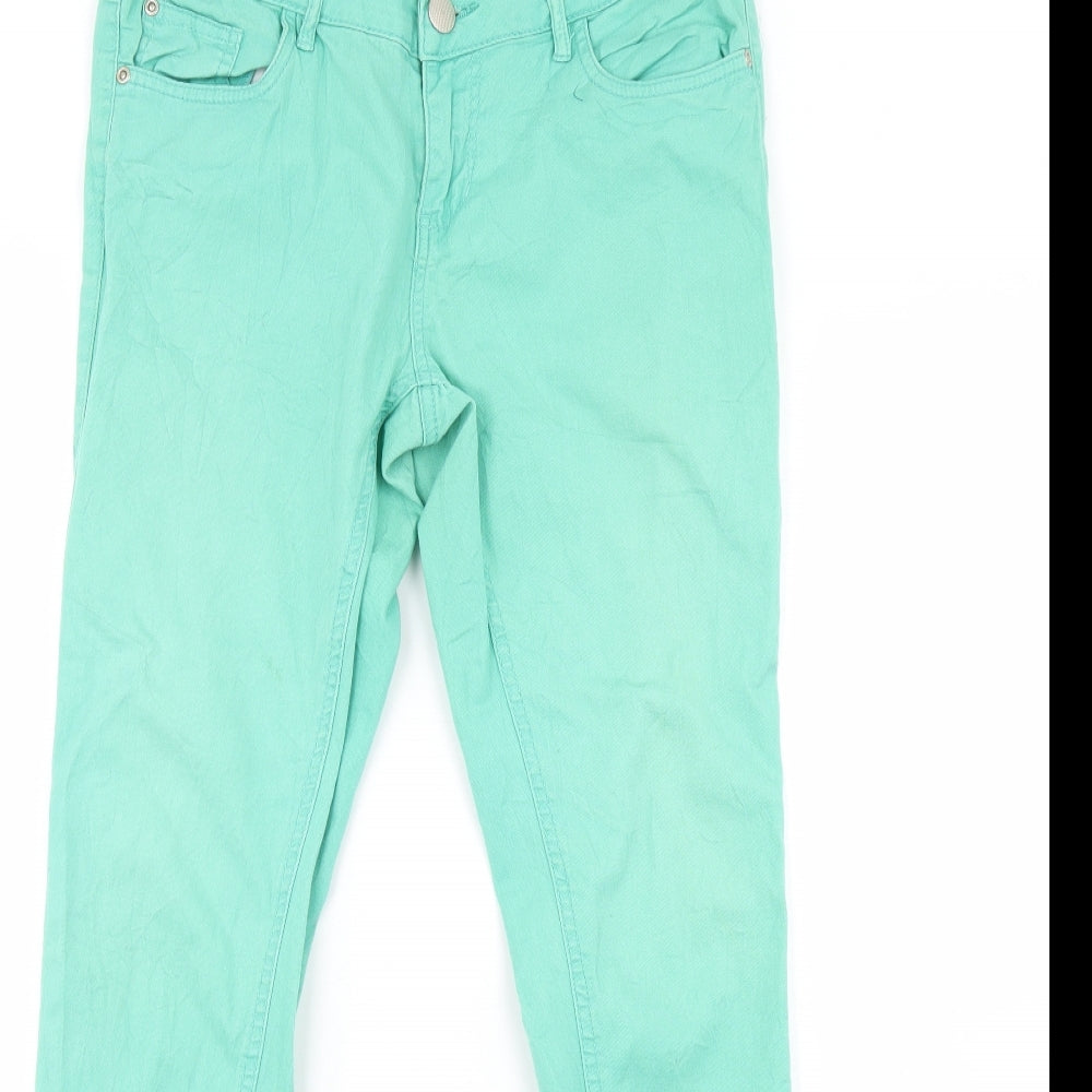 Womens UK Size 12 Janina Regular Fit Straight Green Jeans