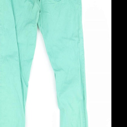 Womens UK Size 12 Janina Regular Fit Straight Green Jeans