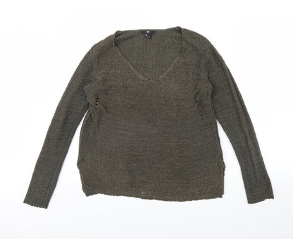 Womens UK Size L H&M Green Pullover Jumper