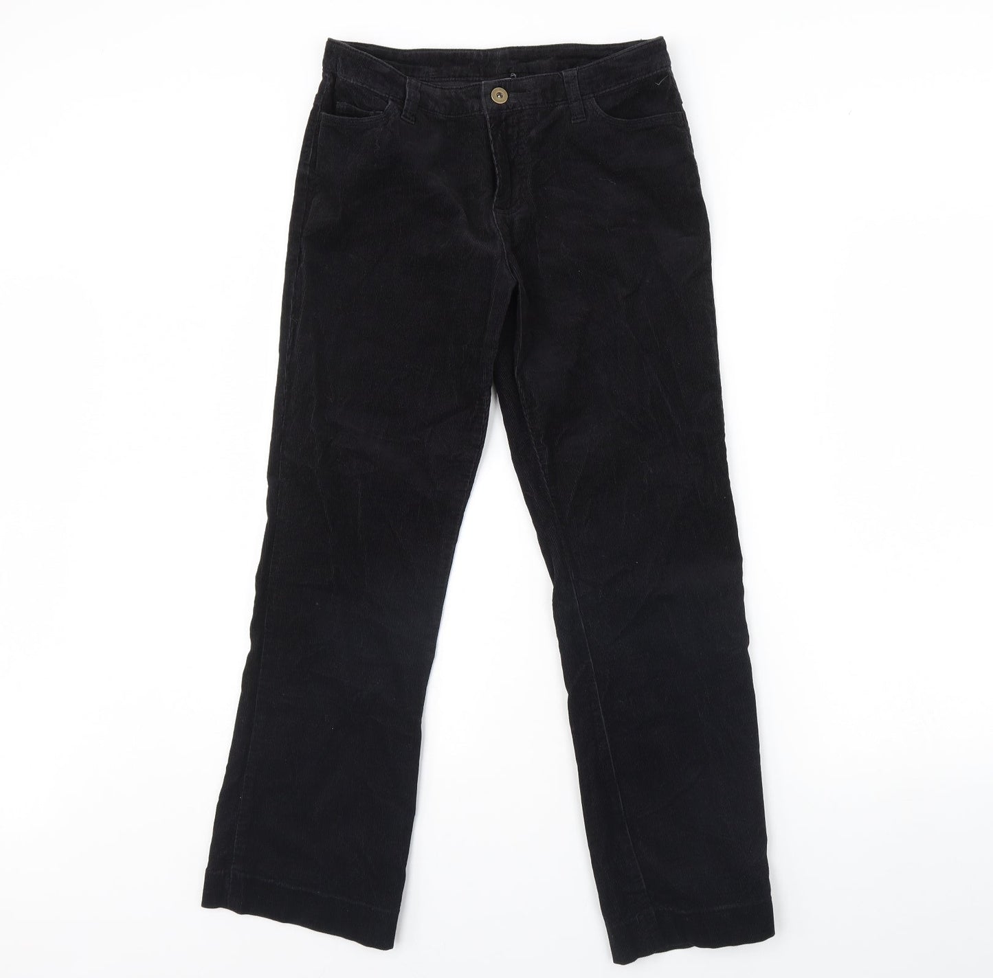 Womens UK Size 8 Preworn Regular Fit  Black Trousers