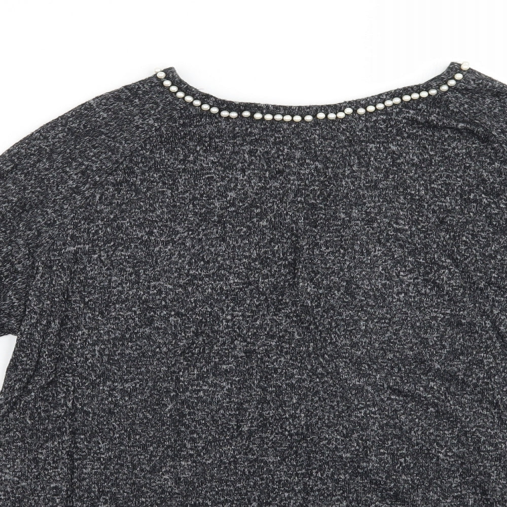 Womens UK Size S COIN 1804 Grey Basic T-Shirt