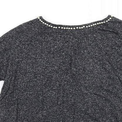 Womens UK Size S COIN 1804 Grey Basic T-Shirt