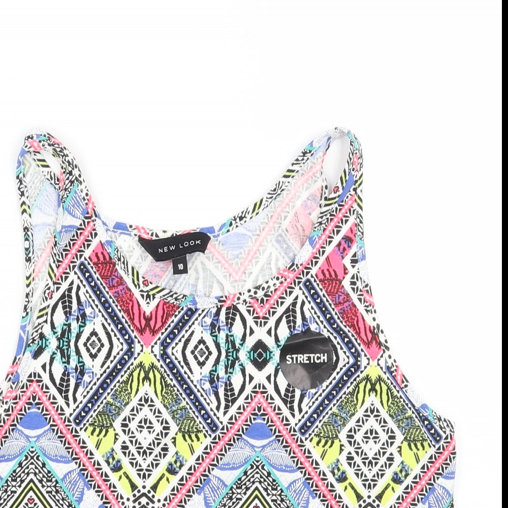 Womens UK Size 10 Newlook White Cropped Tank