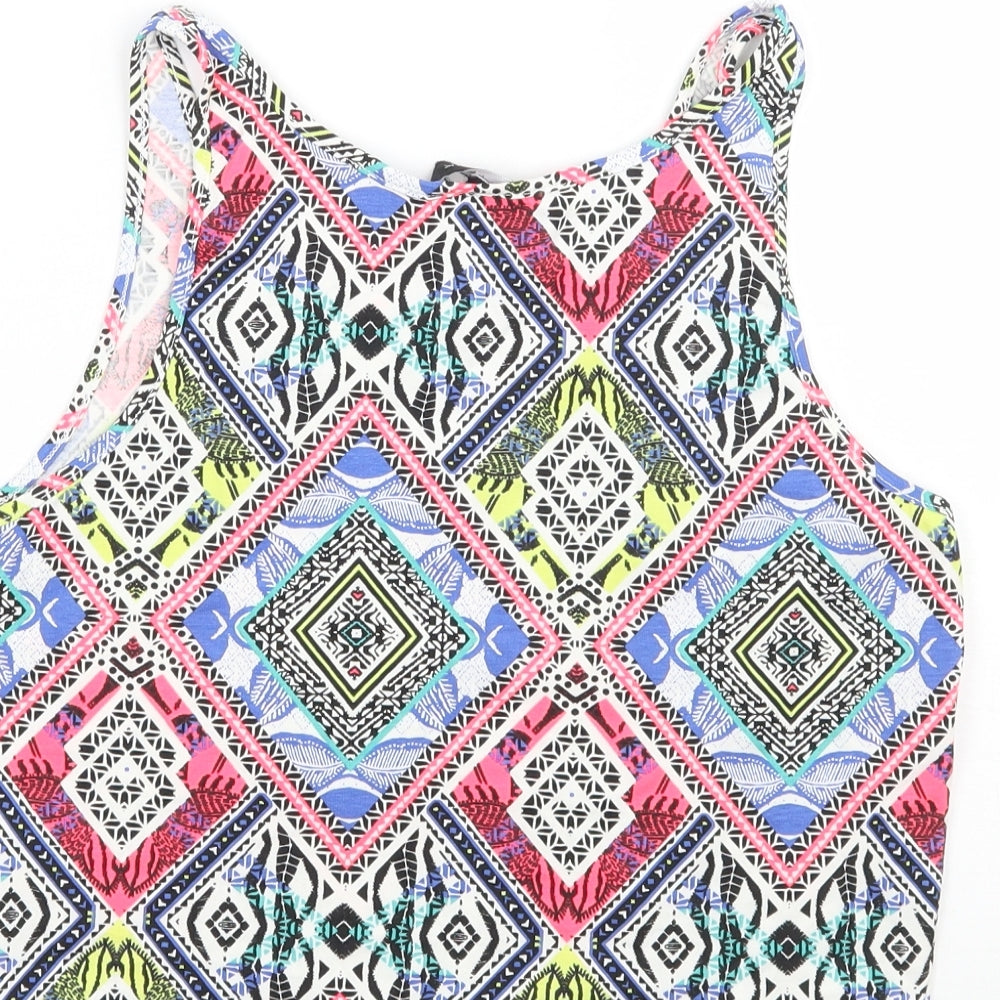 Womens UK Size 10 Newlook White Cropped Tank