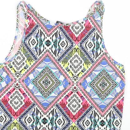 Womens UK Size 10 Newlook White Cropped Tank