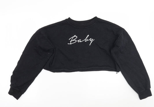 Love Womens Black   Pullover Jumper Size M