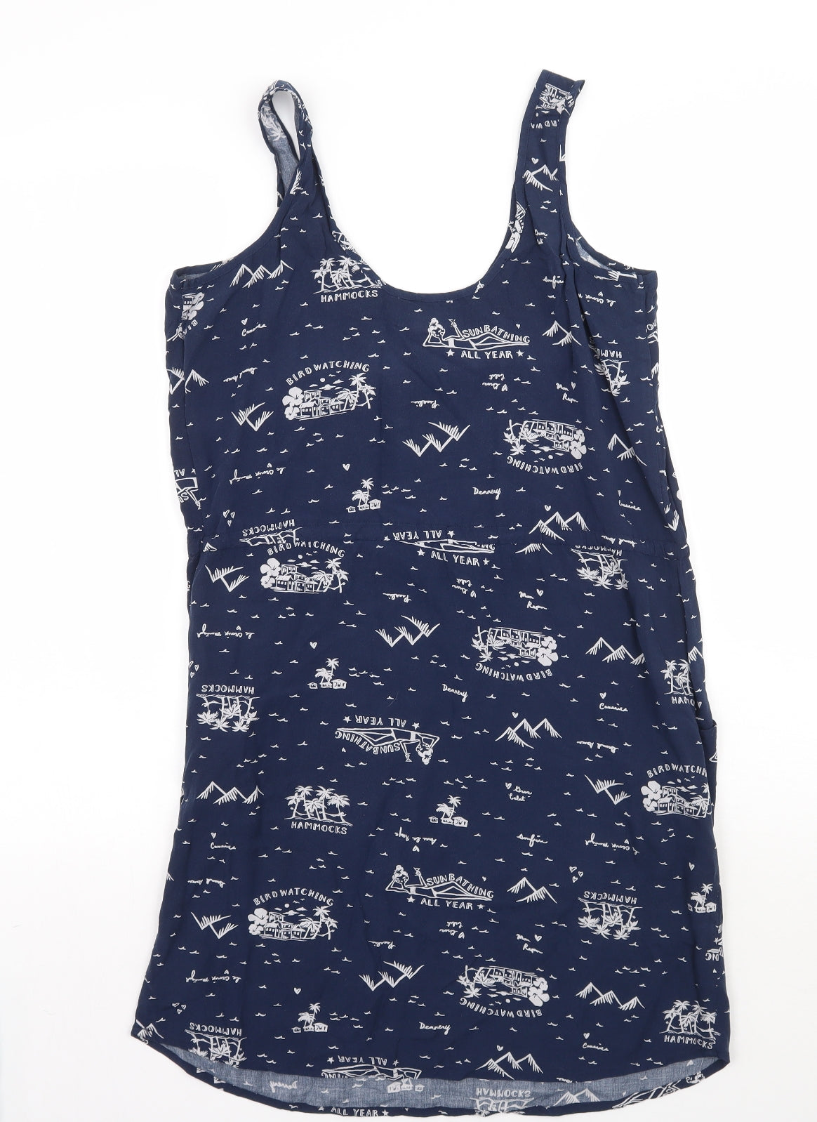 Gap Womens Blue Geometric Rayon A-Line  Size XS