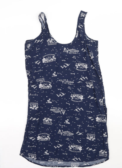 Gap Womens Blue Geometric Rayon A-Line  Size XS