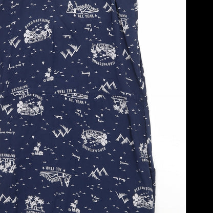 Gap Womens Blue Geometric Rayon A-Line  Size XS