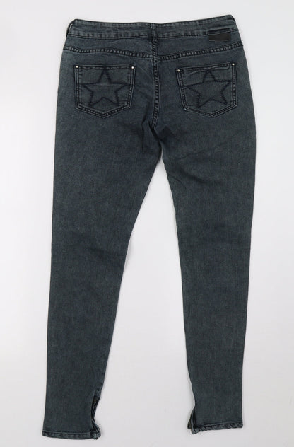 idol Womens Grey  Denim Skinny Jeans Size 10 L30 in