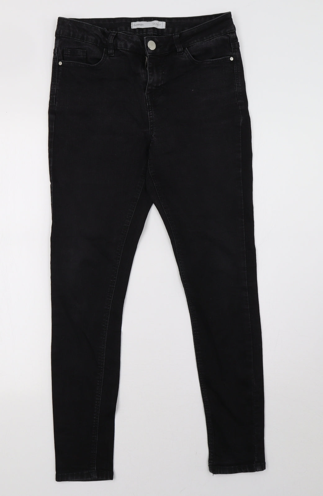 George Womens Black  Denim Skinny Jeans Size 10 L29 in