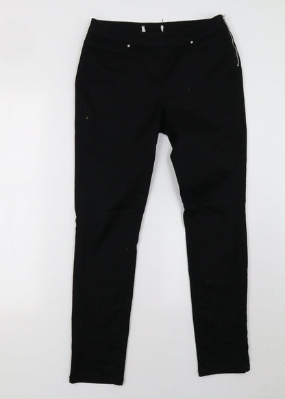 Womens UK Size 10 Preworn Regular Fit Skinny Black Jeans