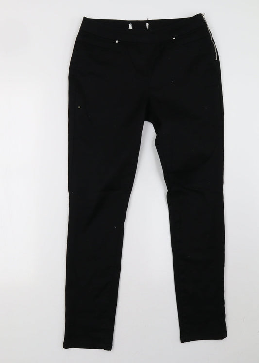 Womens UK Size 10 Preworn Regular Fit Skinny Black Jeans
