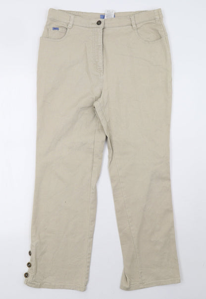 blue express Womens Beige   Trousers  Size 14 L29 in
