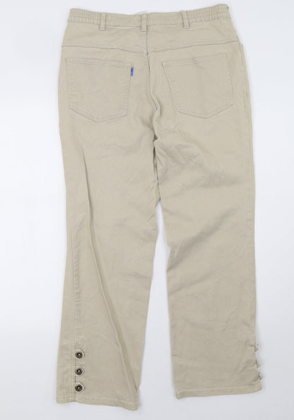 blue express Womens Beige   Trousers  Size 14 L29 in