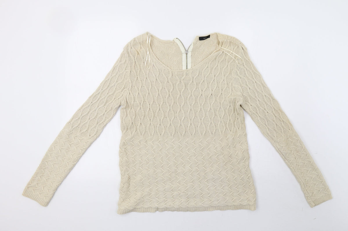 M&Co Womens Beige   Pullover Sweatshirt Size 12
