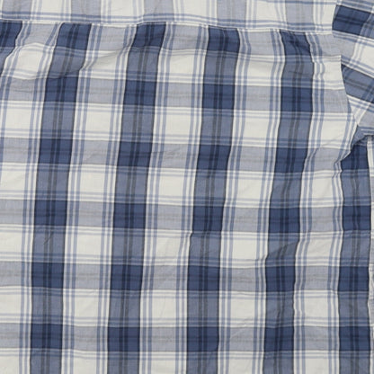 Mens UK Size L Easy Blue  Button-Up Short Sleeve Casual Shirt
