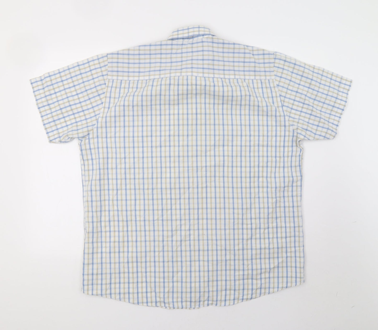 Mens UK Size L EAST White  Button-Up Short Sleeve Casual Shirt