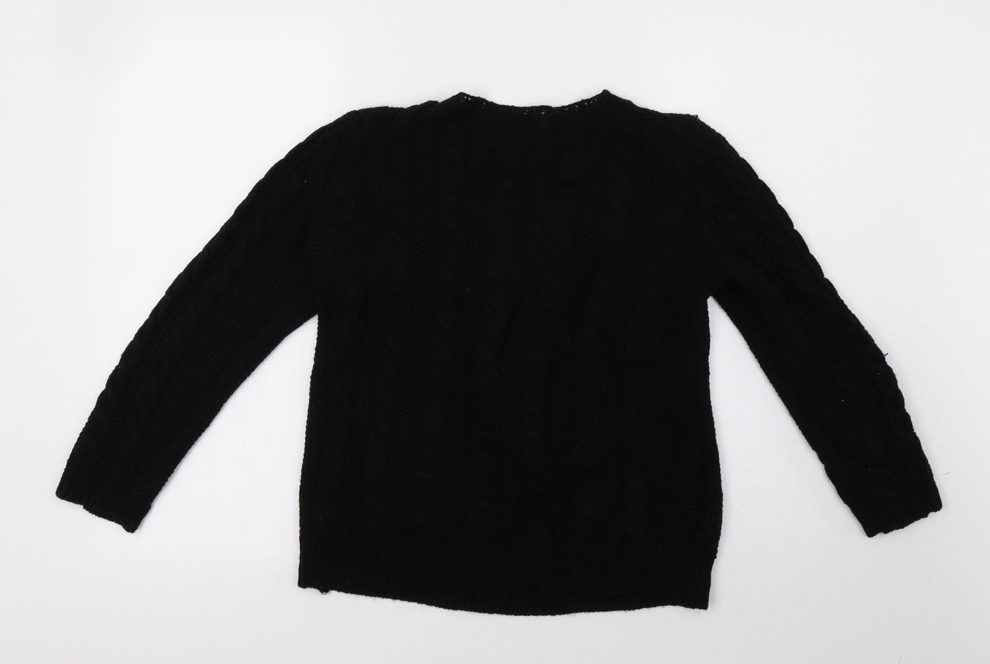 Preworn Womens Black  Knit Pullover Sweatshirt Size 10