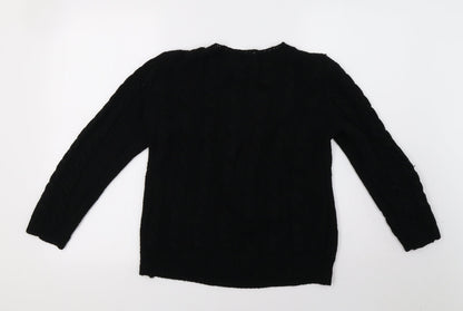 Preworn Womens Black  Knit Pullover Sweatshirt Size 10
