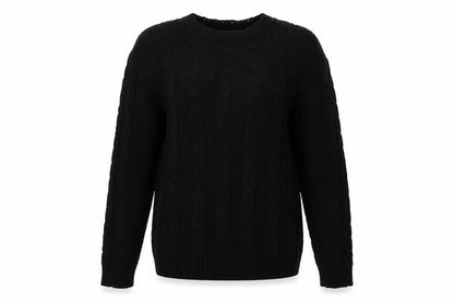 Womens Black  Knit Pullover Sweatshirt Size 10