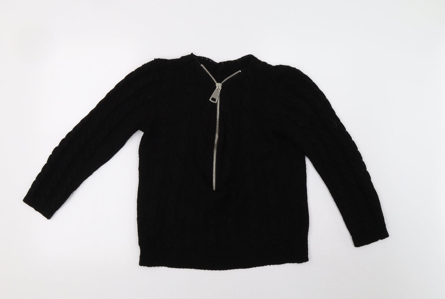 Preworn Womens Black  Knit Pullover Sweatshirt Size 10