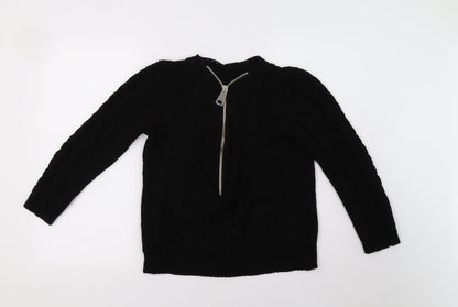 Preworn Womens Black  Knit Pullover Sweatshirt Size 10