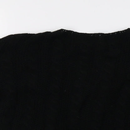 Preworn Womens Black  Knit Pullover Sweatshirt Size 10