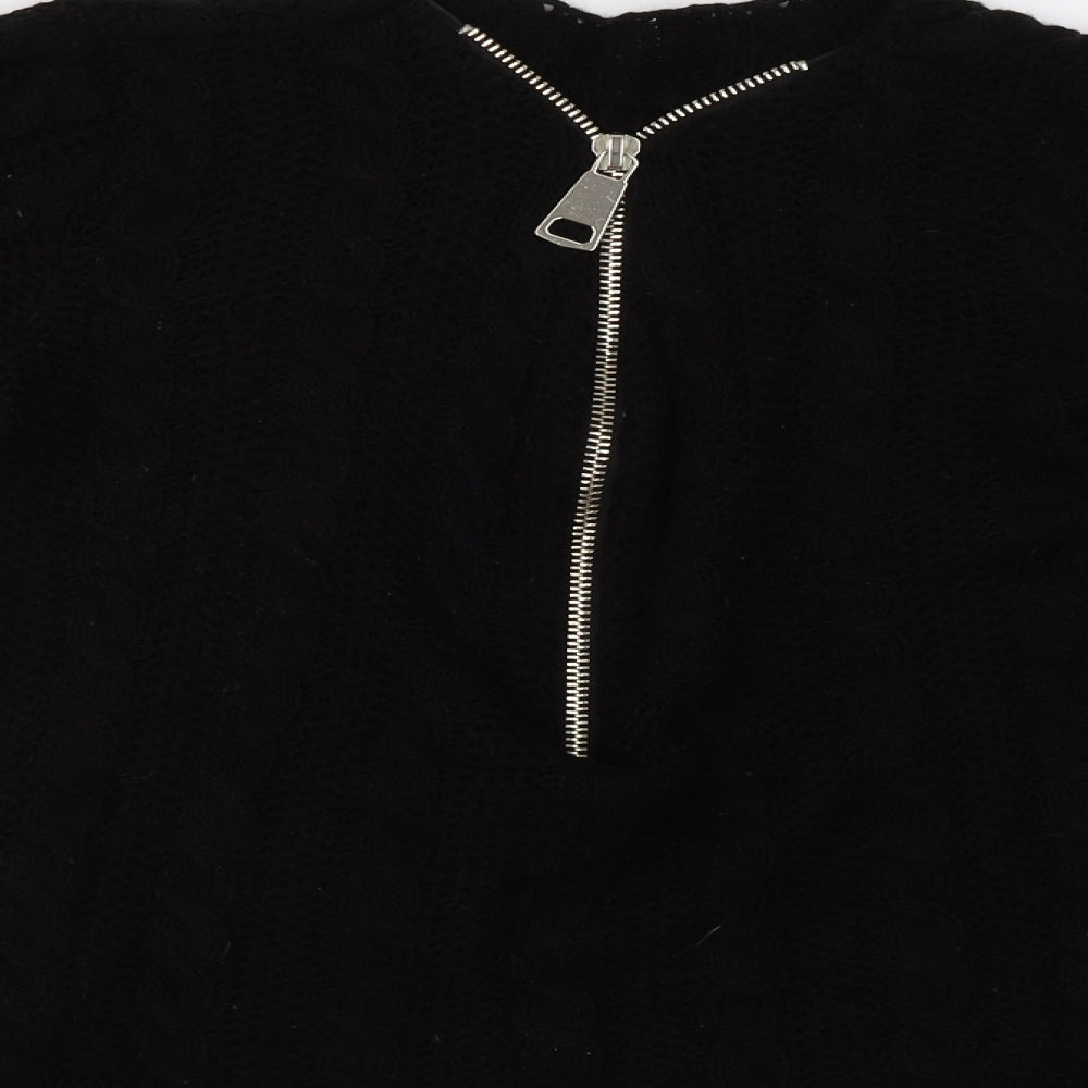 Preworn Womens Black  Knit Pullover Sweatshirt Size 10