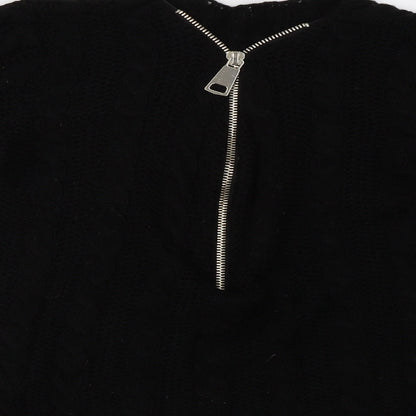 Preworn Womens Black  Knit Pullover Sweatshirt Size 10