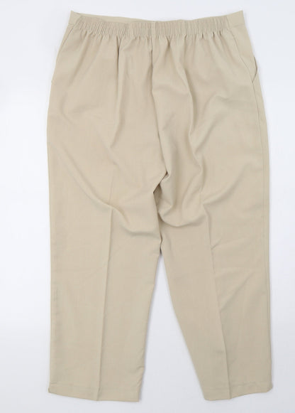 Womens UK Size 20 Preworn Regular Fit  Beige Trousers