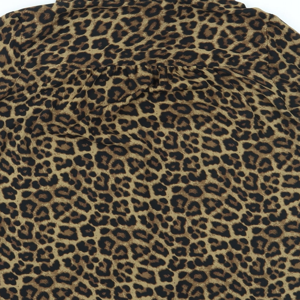Womens UK Size 10 H&M Brown Basic Button-Up